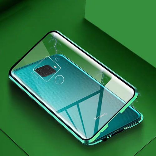 Luxury Aluminum Metal Frame Mirror Cover Case 360 Degrees M07 for Huawei Mate 30 Lite Green