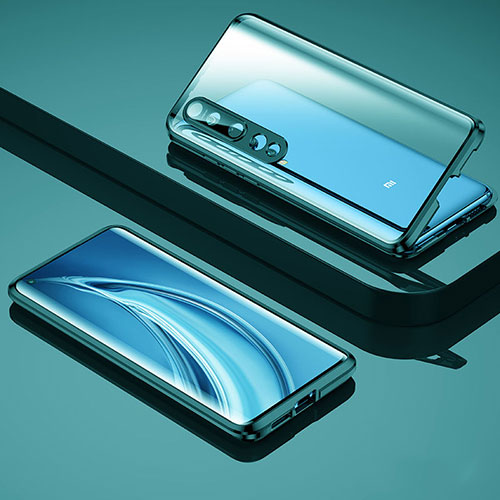 Luxury Aluminum Metal Frame Mirror Cover Case 360 Degrees M08 for Xiaomi Mi 10 Green