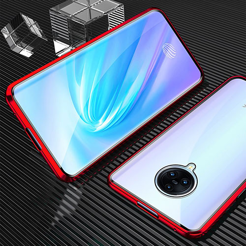 Luxury Aluminum Metal Frame Mirror Cover Case 360 Degrees M09 for Vivo Nex 3 Red