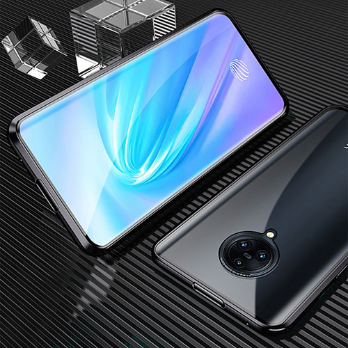 Luxury Aluminum Metal Frame Mirror Cover Case 360 Degrees M09 for Vivo Nex 3S Black