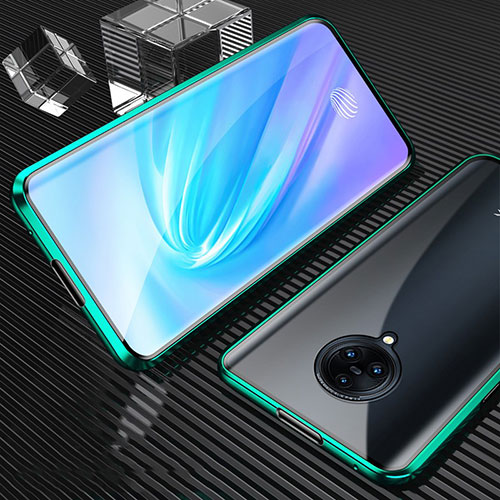 Luxury Aluminum Metal Frame Mirror Cover Case 360 Degrees M09 for Vivo Nex 3S Green