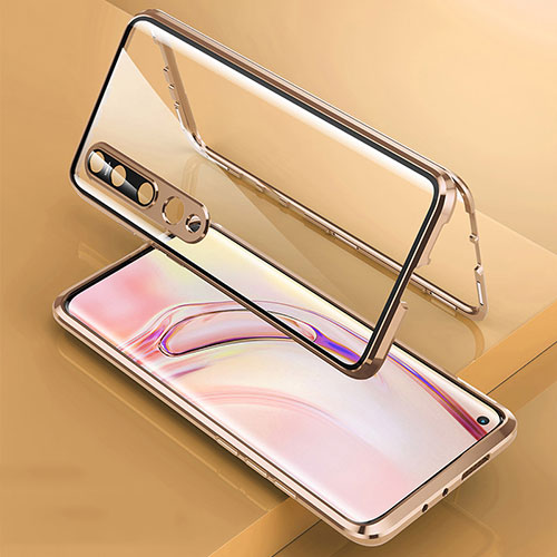 Luxury Aluminum Metal Frame Mirror Cover Case 360 Degrees M09 for Xiaomi Mi 10 Gold