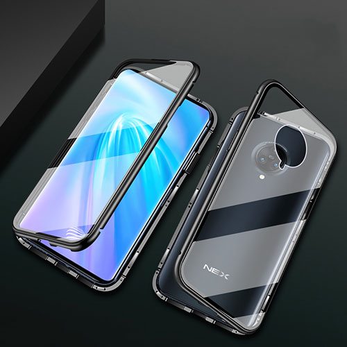 Luxury Aluminum Metal Frame Mirror Cover Case 360 Degrees M10 for Vivo Nex 3S Black