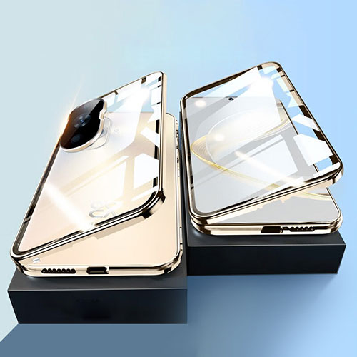 Luxury Aluminum Metal Frame Mirror Cover Case 360 Degrees P01 for Huawei Nova 11 Gold