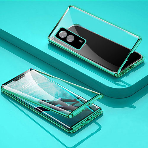 Luxury Aluminum Metal Frame Mirror Cover Case 360 Degrees P01 for Vivo Y53s t2 Green