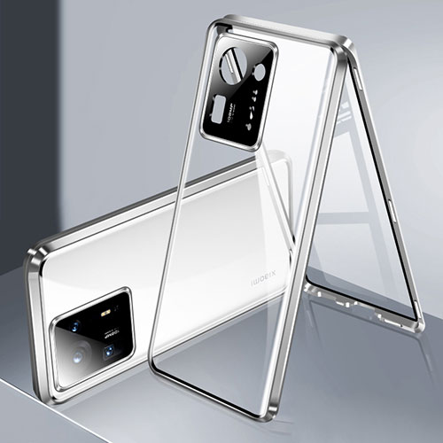 Luxury Aluminum Metal Frame Mirror Cover Case 360 Degrees P01 for Xiaomi Mi Mix 4 5G Silver