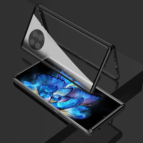 Luxury Aluminum Metal Frame Mirror Cover Case 360 Degrees P02 for Vivo X Note Black