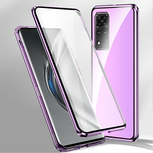 Luxury Aluminum Metal Frame Mirror Cover Case 360 Degrees P02 for Xiaomi Mi 11i 5G (2022) Purple