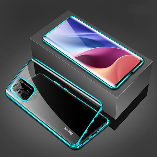 Luxury Aluminum Metal Frame Mirror Cover Case 360 Degrees P03 for Xiaomi Mi 11X Pro 5G Green