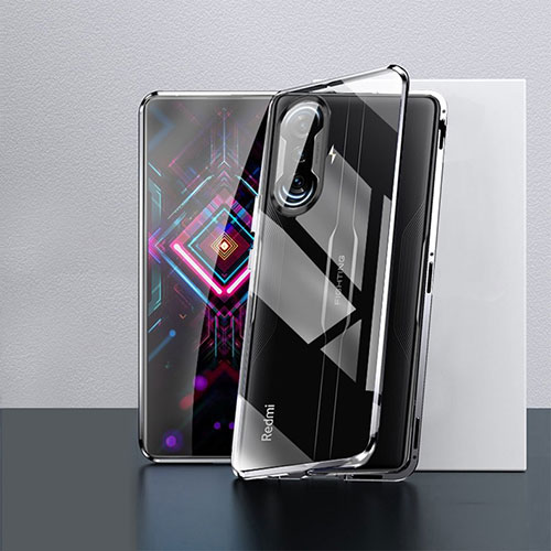 Luxury Aluminum Metal Frame Mirror Cover Case 360 Degrees P03 for Xiaomi Poco F3 GT 5G Black