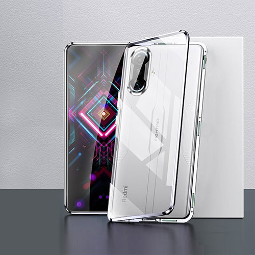 Luxury Aluminum Metal Frame Mirror Cover Case 360 Degrees P03 for Xiaomi Poco F3 GT 5G Silver