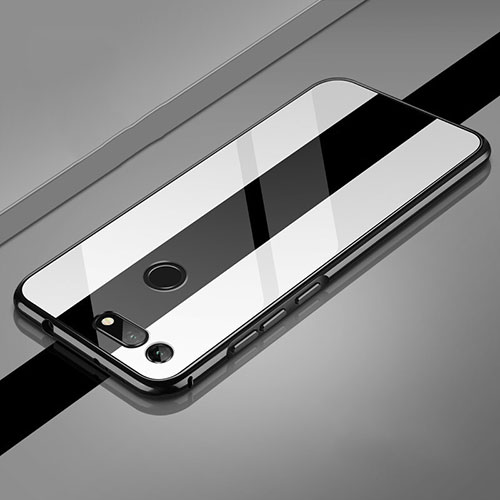 Luxury Aluminum Metal Frame Mirror Cover Case 360 Degrees T01 for Huawei Honor V20 White