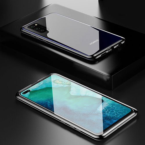 Luxury Aluminum Metal Frame Mirror Cover Case 360 Degrees T01 for Huawei Honor View 30 Pro 5G Black