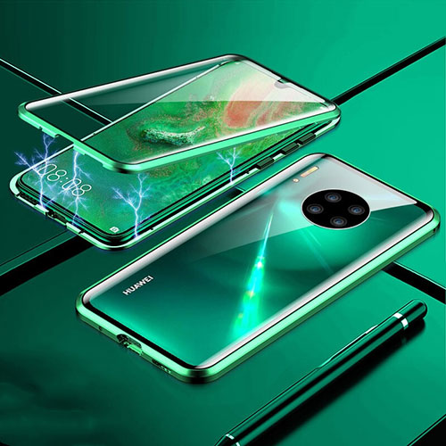 Luxury Aluminum Metal Frame Mirror Cover Case 360 Degrees T01 for Huawei Mate 30 Pro 5G Green