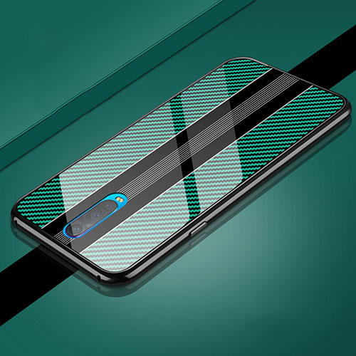 Luxury Aluminum Metal Frame Mirror Cover Case 360 Degrees T01 for Oppo R17 Pro Green