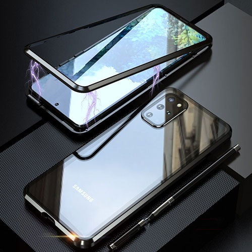 Luxury Aluminum Metal Frame Mirror Cover Case 360 Degrees T01 for Samsung Galaxy S20 Plus 5G Black