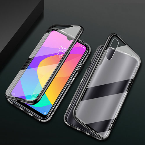 Luxury Aluminum Metal Frame Mirror Cover Case 360 Degrees T01 for Xiaomi Mi A3 Black