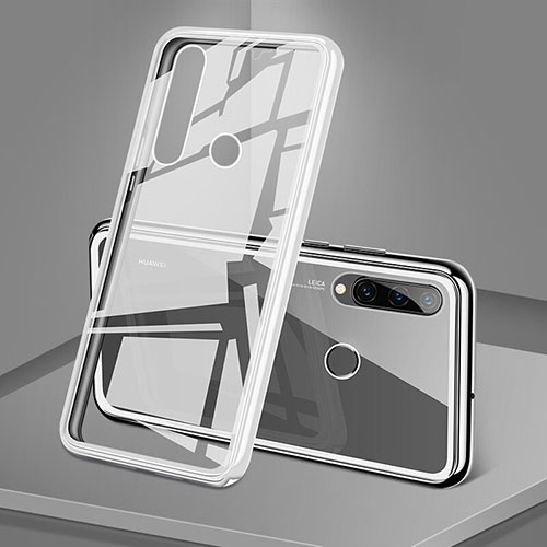 Luxury Aluminum Metal Frame Mirror Cover Case 360 Degrees T02 for Huawei Nova 4e White