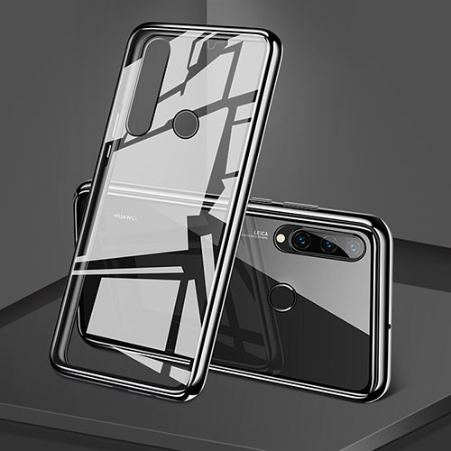 Luxury Aluminum Metal Frame Mirror Cover Case 360 Degrees T02 for Huawei P30 Lite XL Black