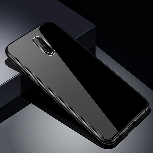 Luxury Aluminum Metal Frame Mirror Cover Case 360 Degrees T02 for Oppo R17 Pro Black