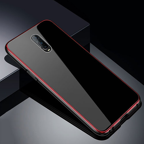 Luxury Aluminum Metal Frame Mirror Cover Case 360 Degrees T02 for Oppo R17 Pro Red