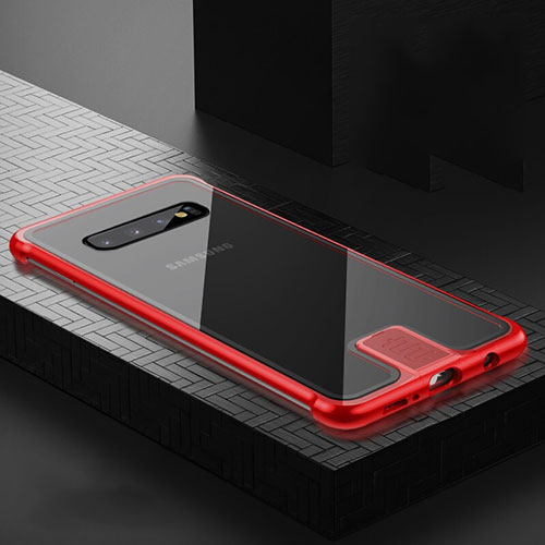 Luxury Aluminum Metal Frame Mirror Cover Case 360 Degrees T02 for Samsung Galaxy S10 5G Red