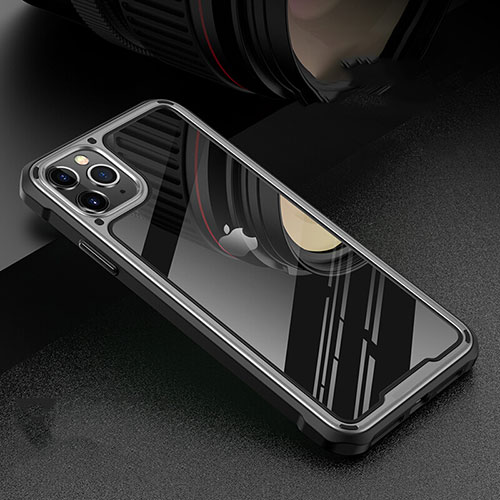 Luxury Aluminum Metal Frame Mirror Cover Case 360 Degrees T03 for Apple iPhone 11 Pro Silver