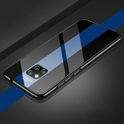 Luxury Aluminum Metal Frame Mirror Cover Case 360 Degrees T03 for Huawei Mate 20 Pro Blue