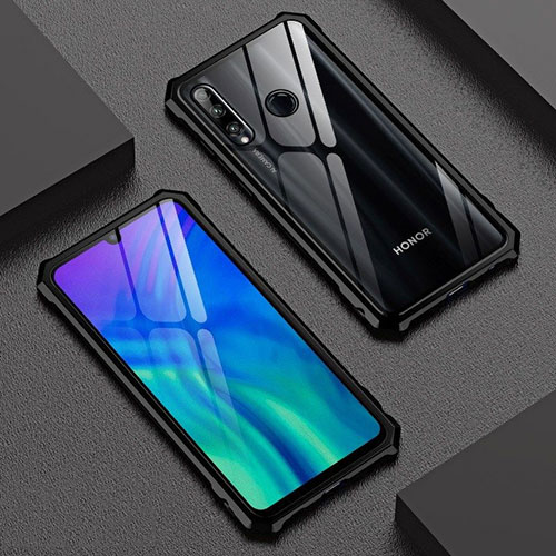 Luxury Aluminum Metal Frame Mirror Cover Case 360 Degrees T03 for Huawei P Smart+ Plus (2019) Black