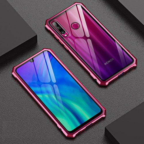 Luxury Aluminum Metal Frame Mirror Cover Case 360 Degrees T03 for Huawei P Smart+ Plus (2019) Red