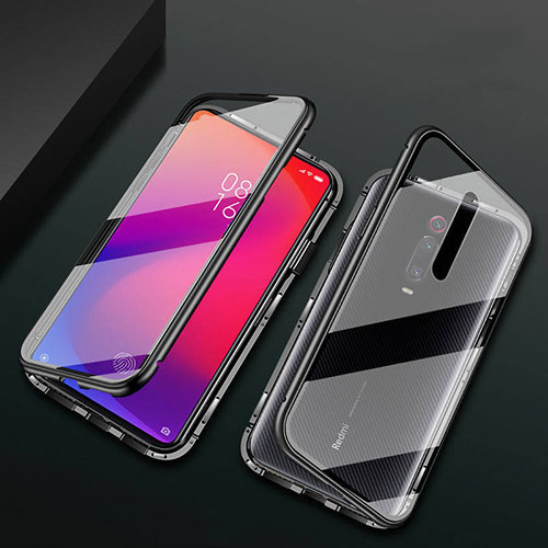 Luxury Aluminum Metal Frame Mirror Cover Case 360 Degrees T03 for Xiaomi Mi 9T Black