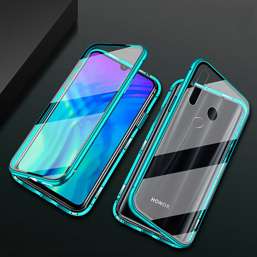 Luxury Aluminum Metal Frame Mirror Cover Case 360 Degrees T04 for Huawei Honor 10i Green