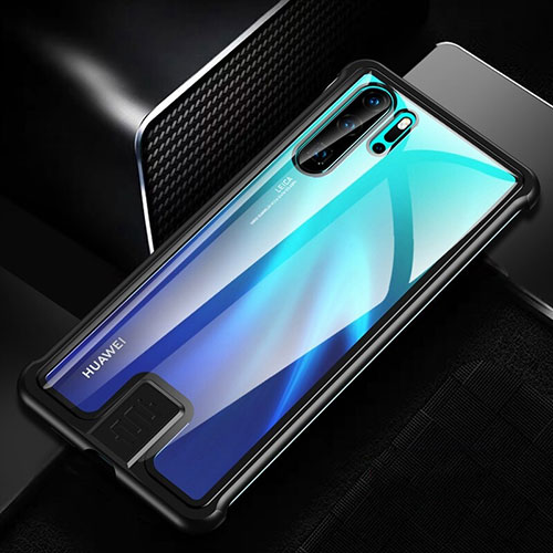 Luxury Aluminum Metal Frame Mirror Cover Case 360 Degrees T04 for Huawei P30 Pro Black