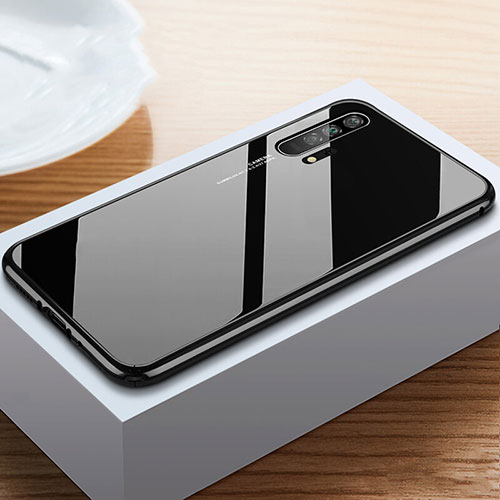 Luxury Aluminum Metal Frame Mirror Cover Case 360 Degrees T05 for Huawei Honor 20 Pro Black