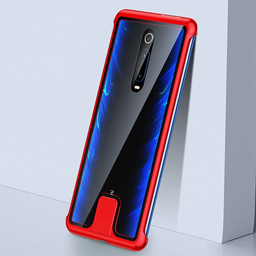 Luxury Aluminum Metal Frame Mirror Cover Case 360 Degrees T05 for Xiaomi Mi 9T Pro Red