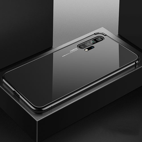 Luxury Aluminum Metal Frame Mirror Cover Case 360 Degrees T07 for Huawei Honor 20 Pro Black