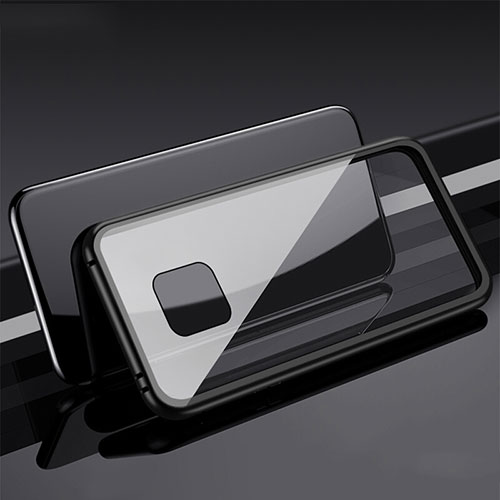 Luxury Aluminum Metal Frame Mirror Cover Case 360 Degrees T08 for Huawei Mate 20 Pro Black