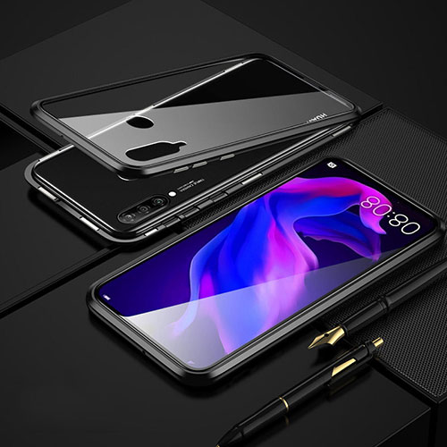 Luxury Aluminum Metal Frame Mirror Cover Case 360 Degrees T08 for Huawei P30 Lite Black