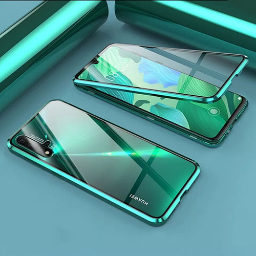 Luxury Aluminum Metal Frame Mirror Cover Case 360 Degrees T09 for Huawei Nova 5 Green