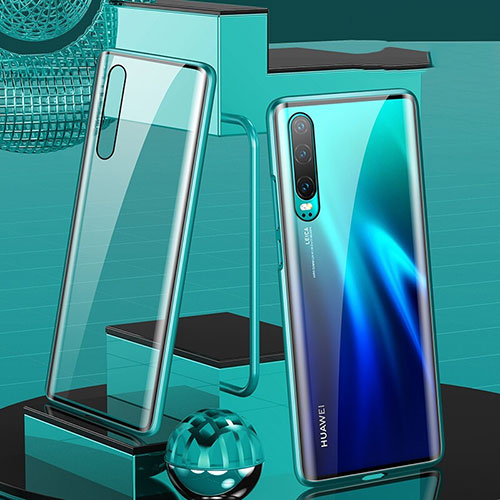 Luxury Aluminum Metal Frame Mirror Cover Case 360 Degrees T10 for Huawei P30 Green