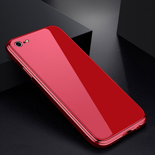 Luxury Aluminum Metal Frame Mirror Cover Case for Apple iPhone 6S Red