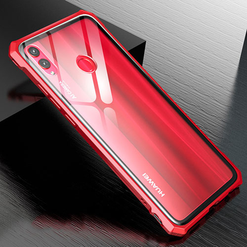 Luxury Aluminum Metal Frame Mirror Cover Case M01 for Huawei Honor View 10 Lite Red