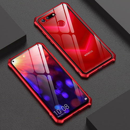 Luxury Aluminum Metal Frame Mirror Cover Case M01 for Huawei Honor View 20 Red