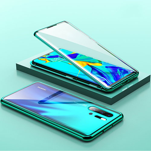 Luxury Aluminum Metal Frame Mirror Cover Case M01 for Huawei P30 Pro Green