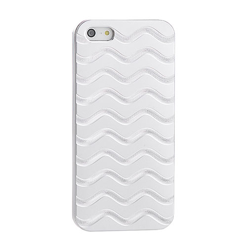 Luxury Aluminum Metal Wave Cover for Apple iPhone SE Silver