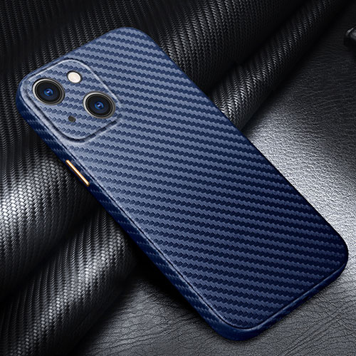 Luxury Carbon Fiber Twill Soft Case Cover for Apple iPhone 13 Mini Blue