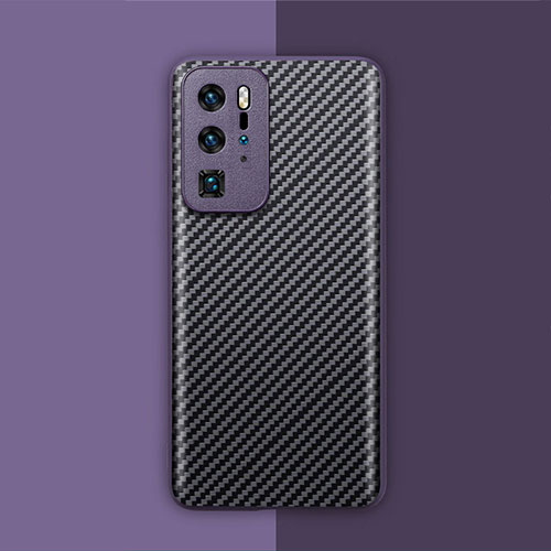 Luxury Carbon Fiber Twill Soft Case Cover for Huawei P40 Pro Purple