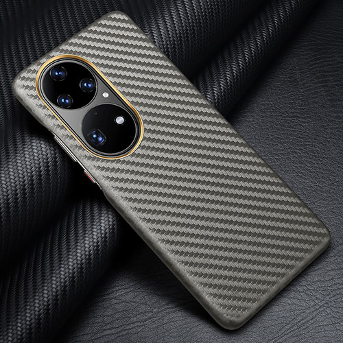 Luxury Carbon Fiber Twill Soft Case Cover for Huawei P50 Gray