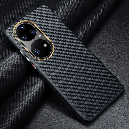 Luxury Carbon Fiber Twill Soft Case Cover for Huawei P50e Black