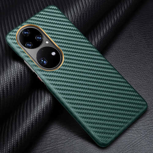 Luxury Carbon Fiber Twill Soft Case Cover for Huawei P50e Green